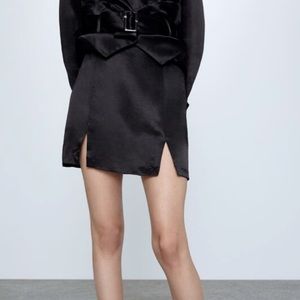 Zara double slit mini skirt size medium luxury grunge
